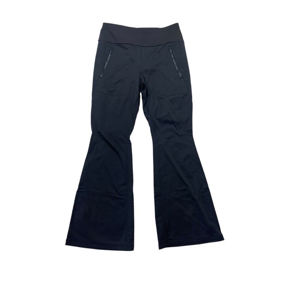 Athleta Peak Hybrid Fleece Pant size medium petite in Black lined cold weather f